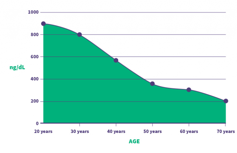 Chart Showing Testosterone Levels Over Time