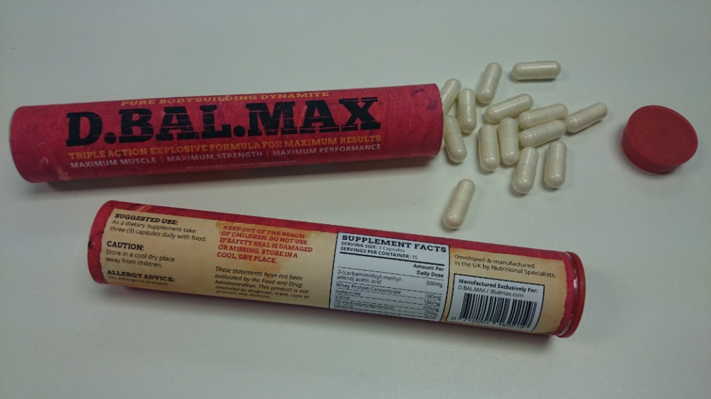 DBal Max Ingredients Label